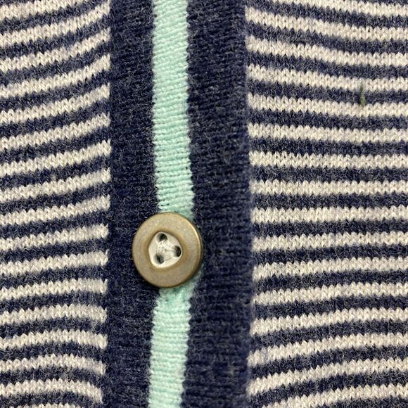 โจ J.Jill Striped Cardigan XL ๐ Black Wool Blend Button Front V-Neck ๐ - Picture 8 of 15